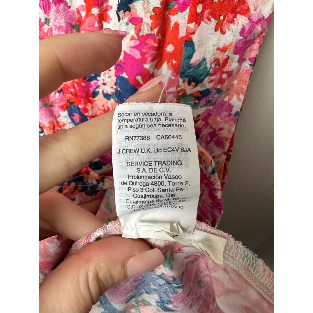 J Crew Mercantile Women's Floral Drop Waist Ruffle Shift Dress 4 - Picture 5 of 8
